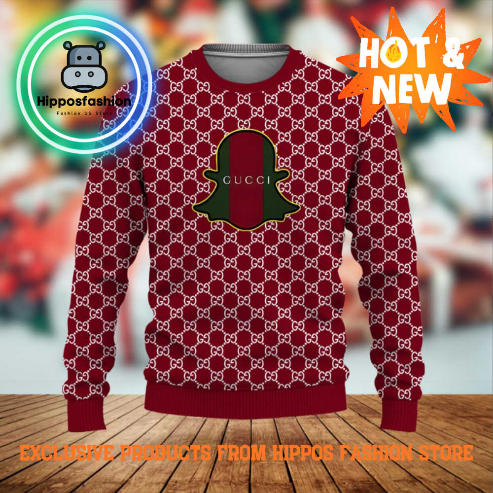 Gucci Red Luxury Brand Ugly Christmas Sweater AaVEo.jpg