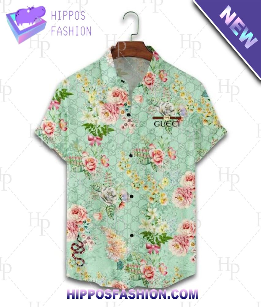 Gucci Roses Hawaiian Shirt And Shorts