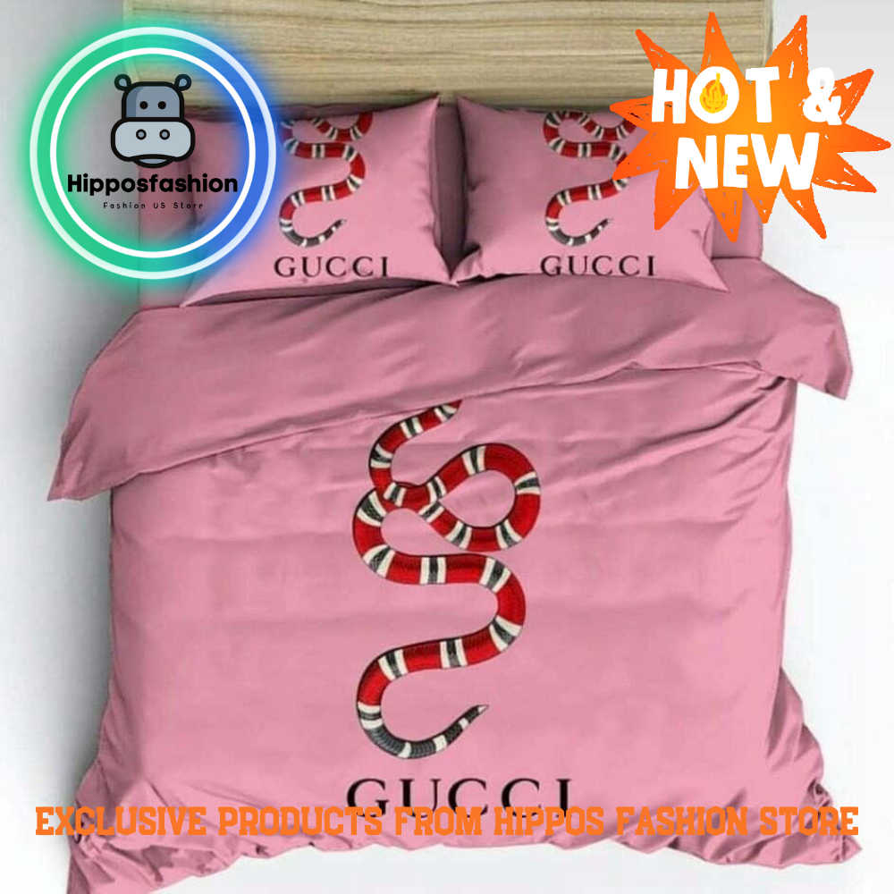 Gucci Snake Pink Luxury Brand Bedding Set Home Decor yQPBx.jpg
