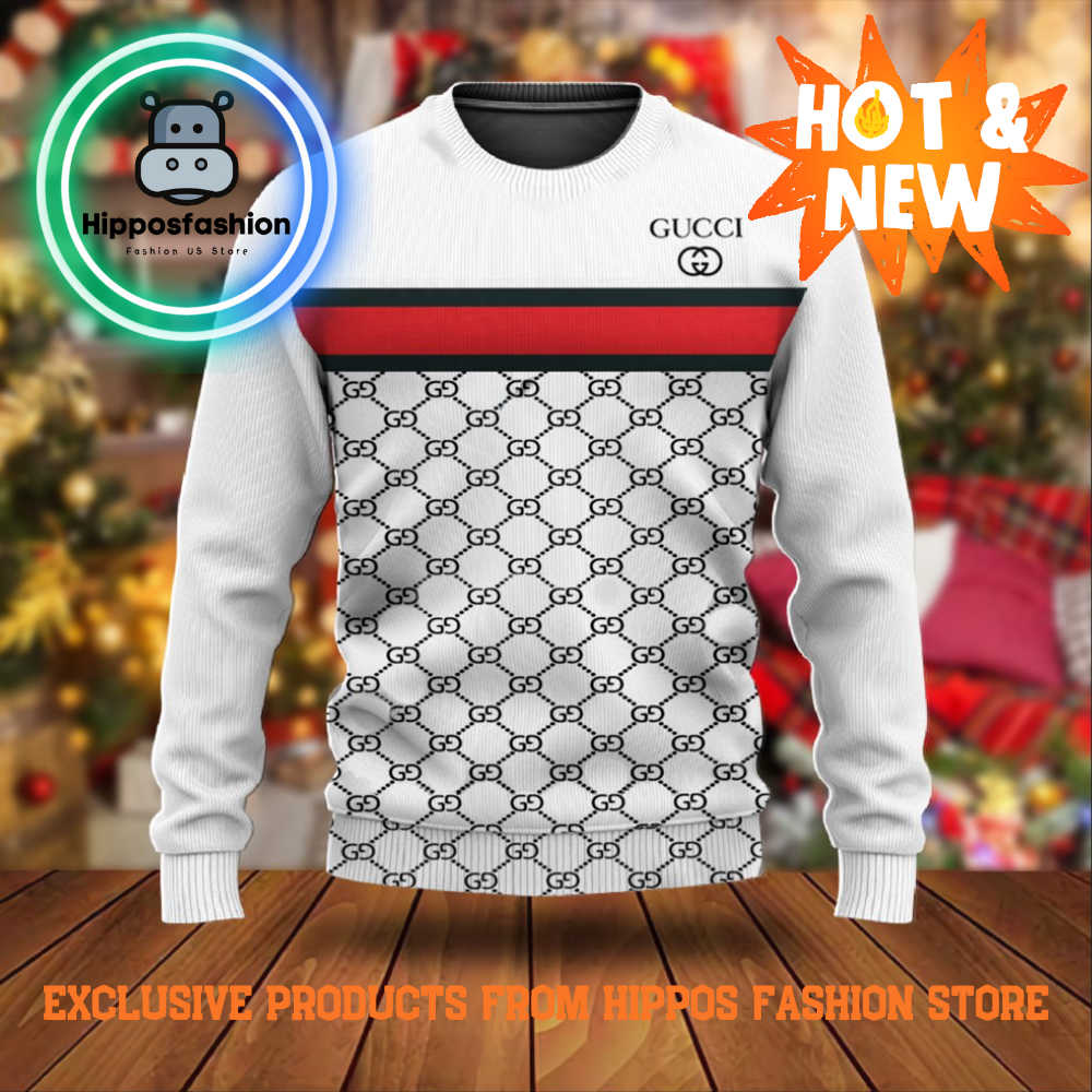 Gucci White Style Luxury Brand Ugly Christmas Sweater Sdyxk.jpg