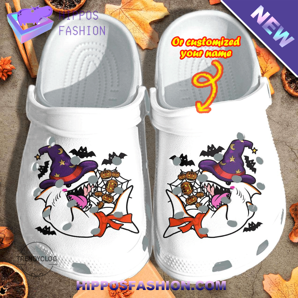 Halloween Angry Shark Cosplay Ghost Personalized Crocs Clog Shoes