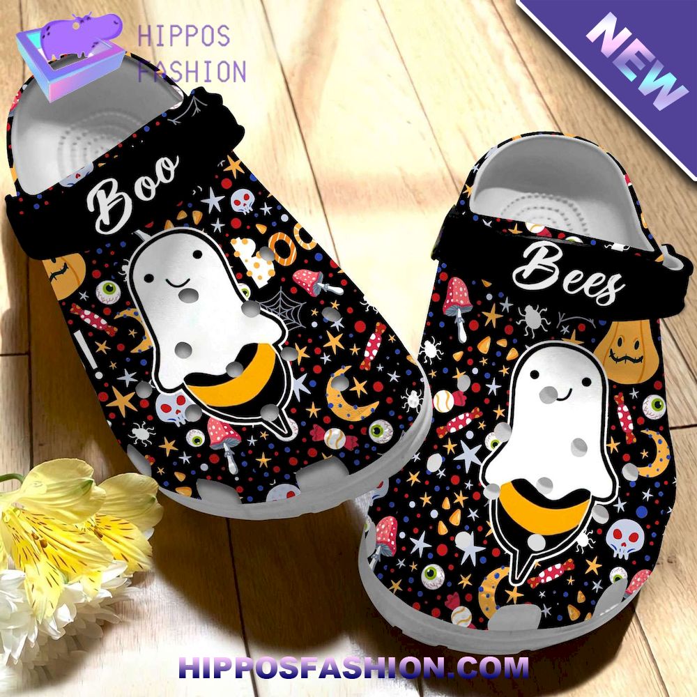 Halloween Boo Bees Pattern Personalized Crocs Clog Shoes