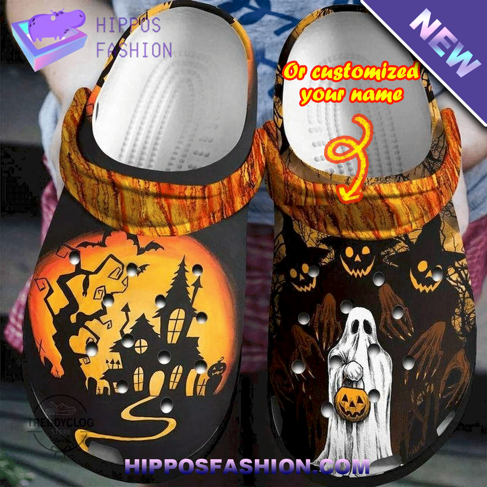 Halloween Ghost Pumpkin Personalized Crocs Clog Shoes