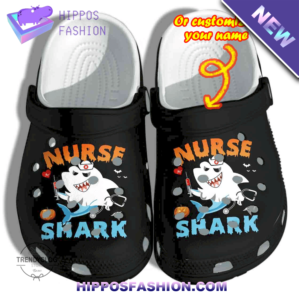 Halloween Nurse Shark Boo Costume Personalized Crocs Clog Shoes