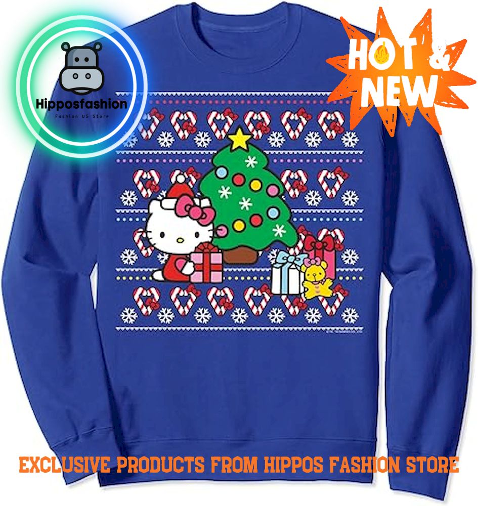 Hello Kitty Candy Cane Christmas Sweater