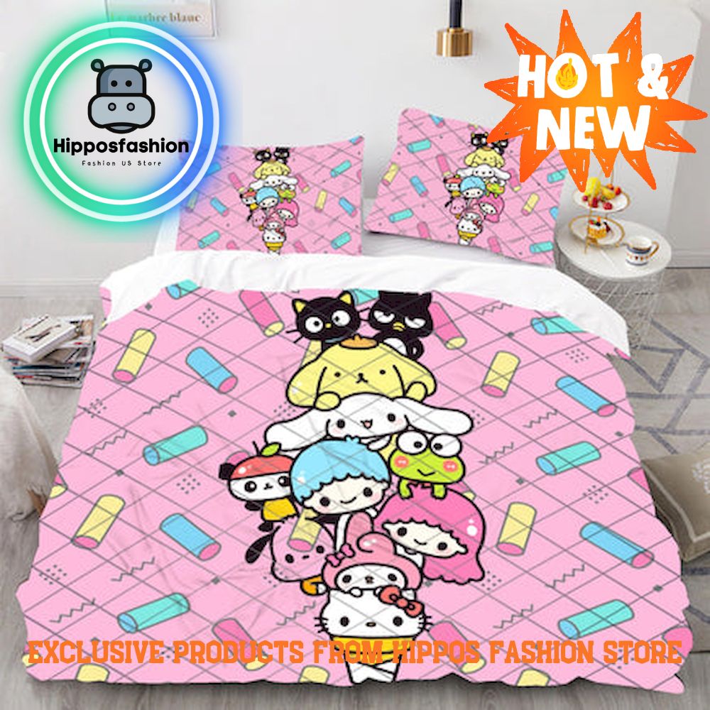 Hello Kitty Cotton Sanrios Cute Bedding Set