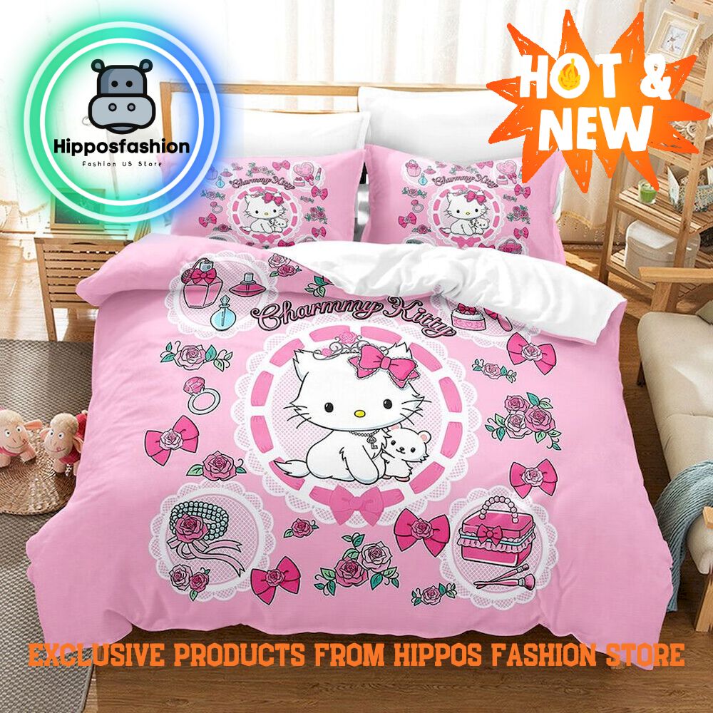 Hello Kitty Cute Cat Pink Bedding Set