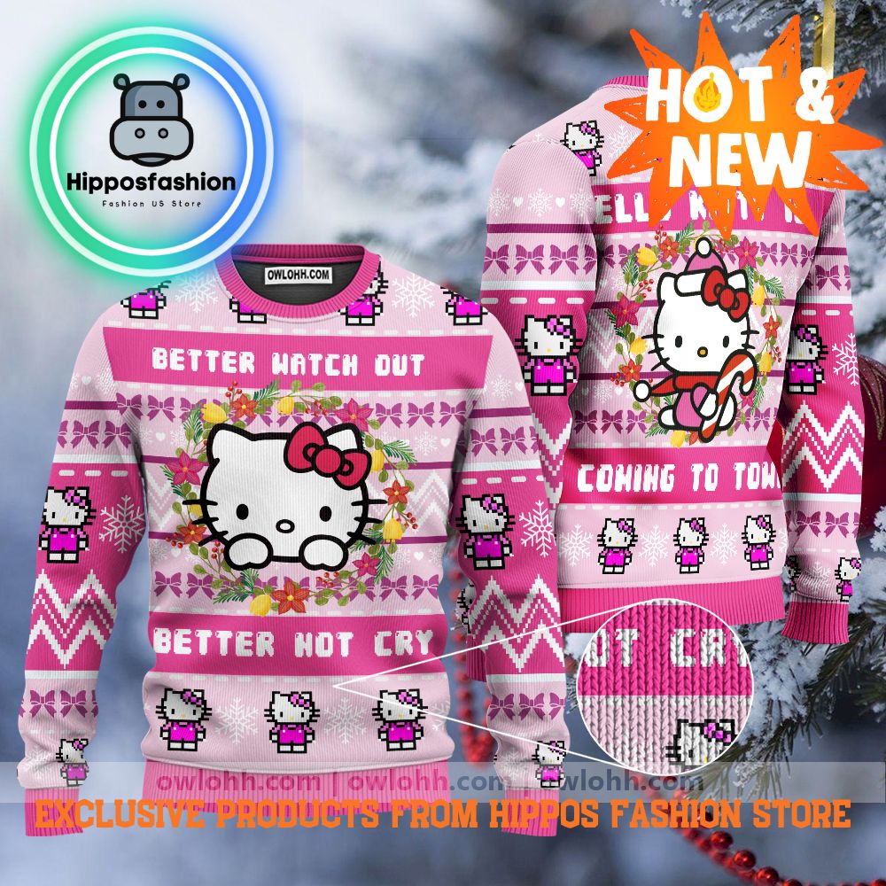 Hello Kitty is Coming to Town Ugly Sweater