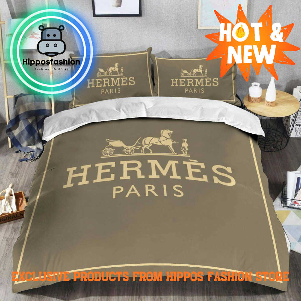 Hermes Luxury Brand Bedding Set Home Decor Rouof.jpg