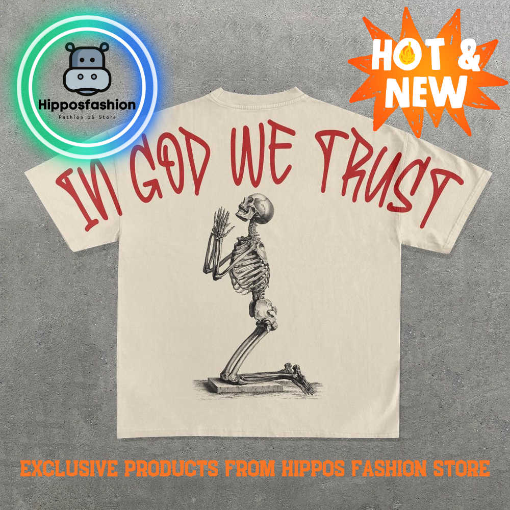 In God We Trust Print Short Sleeve T Shirt VvGz.jpg