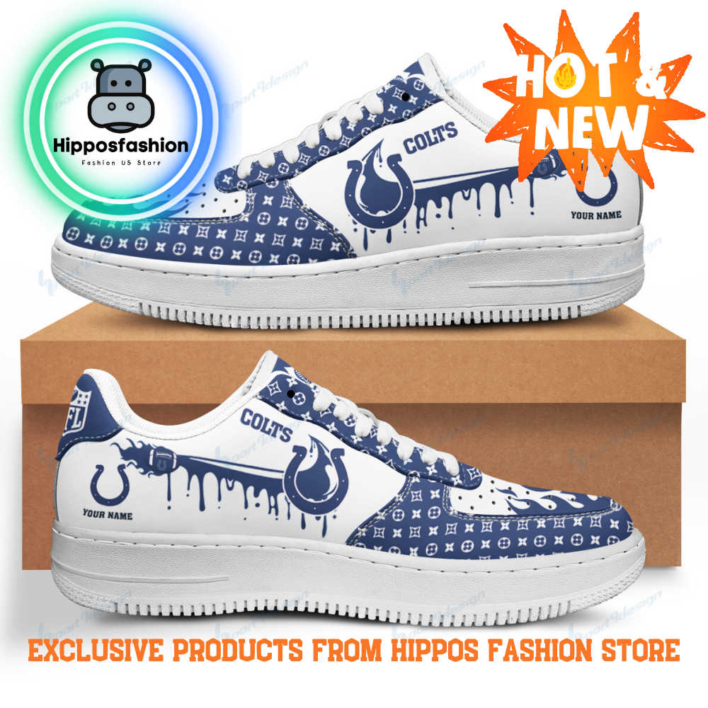 Indianapolis Colts White Blue Air Force Sneakers OMlM.jpg