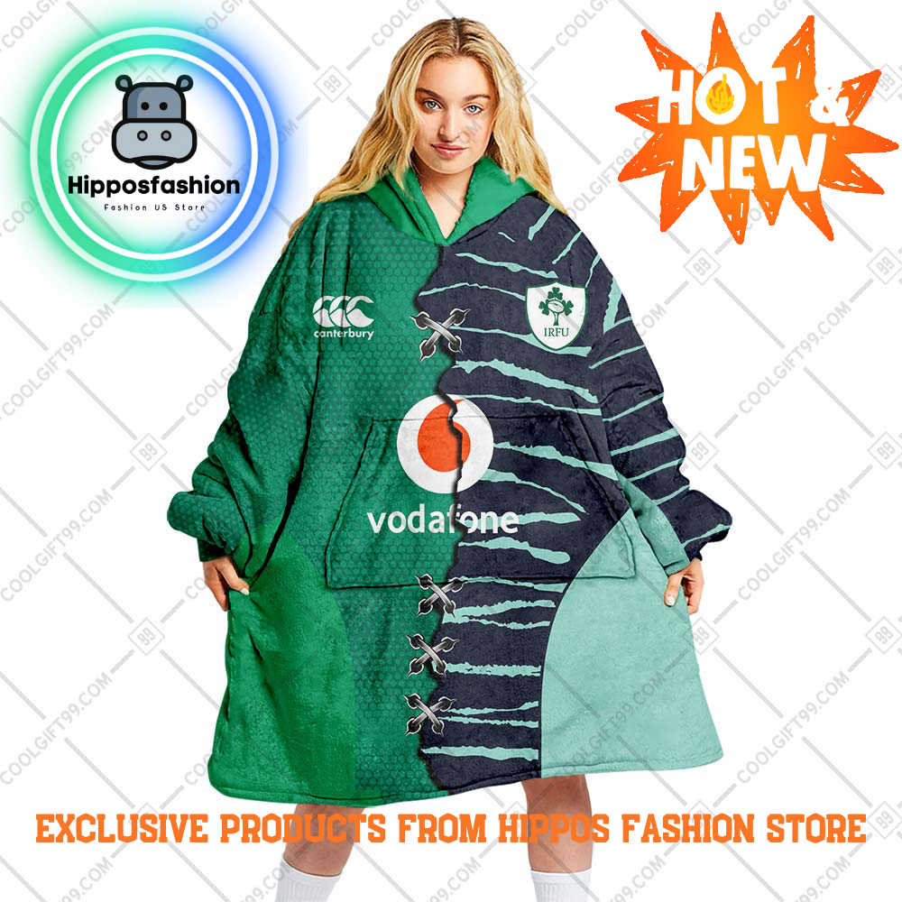 Irfu Ireland National Rugby Style Personalized Blanket Hoodie