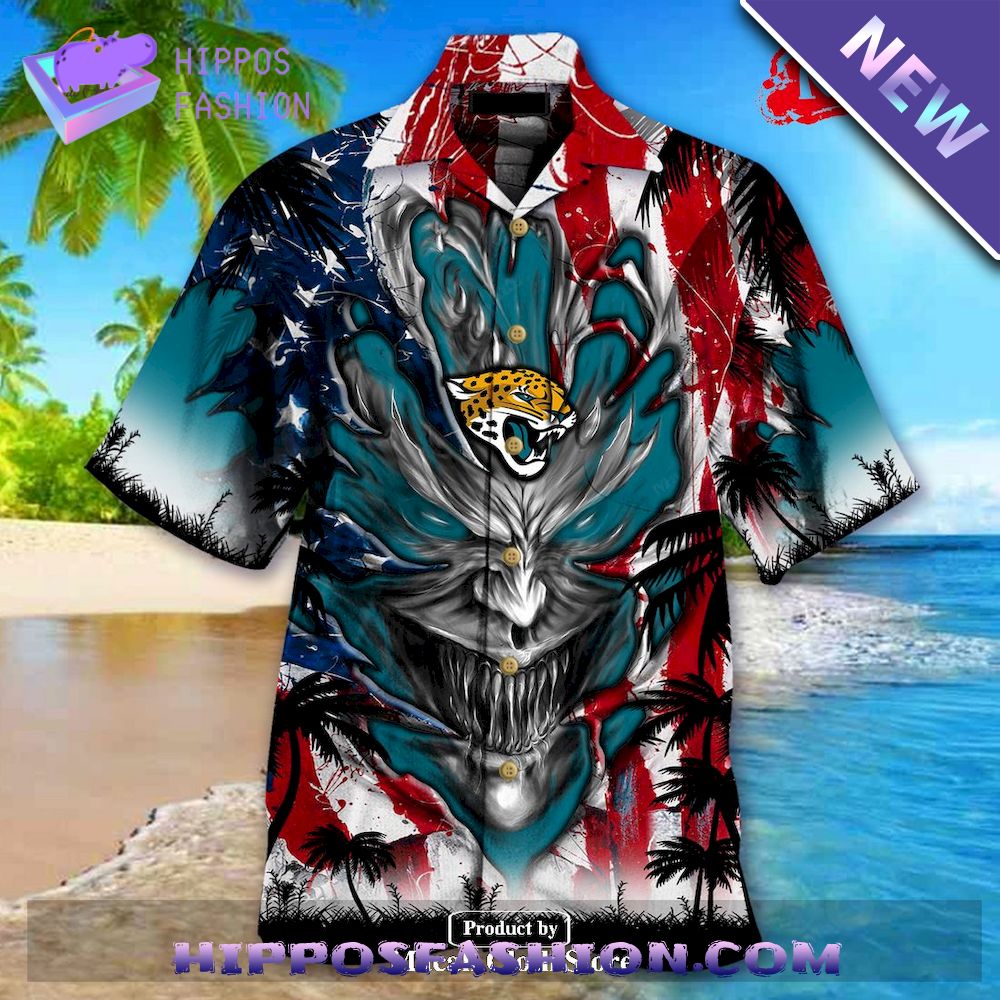 Jacksonville Jaguars US Memorial Day Demon Face Personalized Hawaiian Shirt