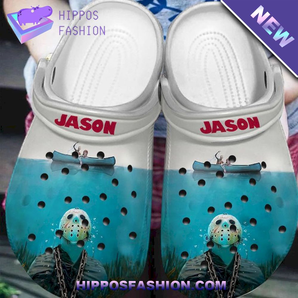 Jason Voorhees In The Ocean Customized Crocband Clogs