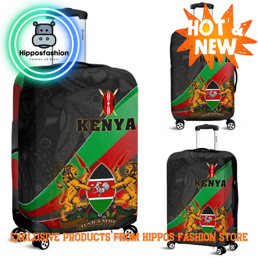Kenya Patter With Coat Of Arms Luggage Cover lu.jpg