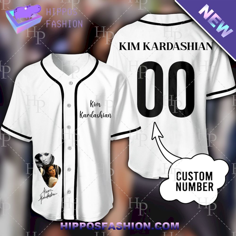 Kim Kardashian Custom Name Baseball Jersey