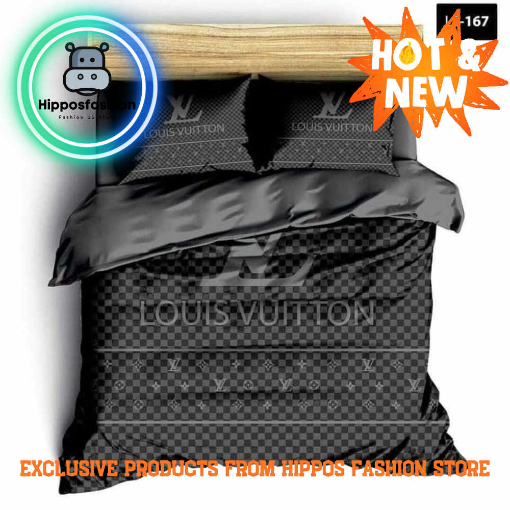 LV Black Luxury Brand Bedding Set Home Decor