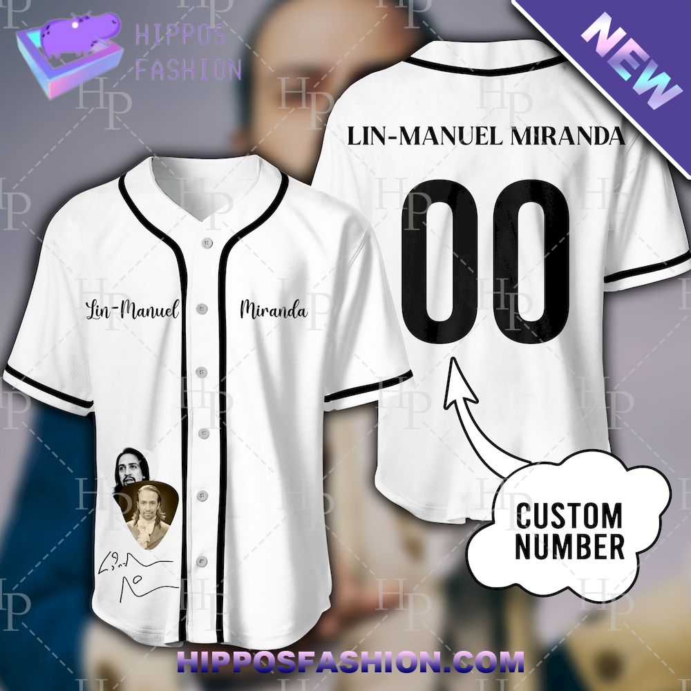Lin-Manuel Miranda Custom Name Baseball Jersey