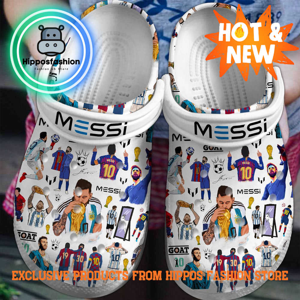 Lionel Messi Golden Boot White Crocs Shoes