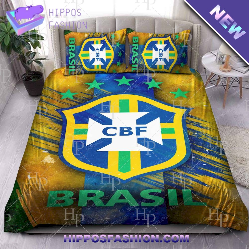 Logo Brazil Golden National Football Team Bedding Sets