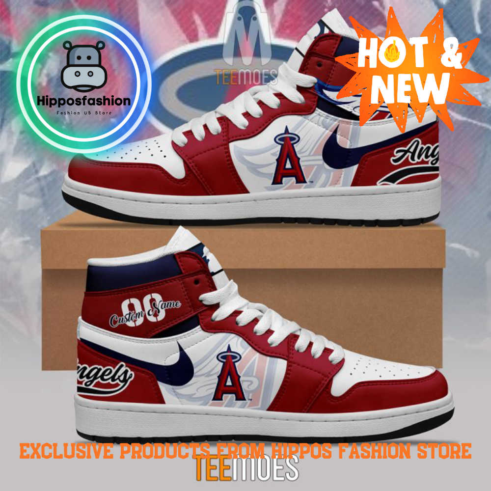 Los Angeles Angels MLB Customized Air Jordan Sneakers Shoes HGx.jpg