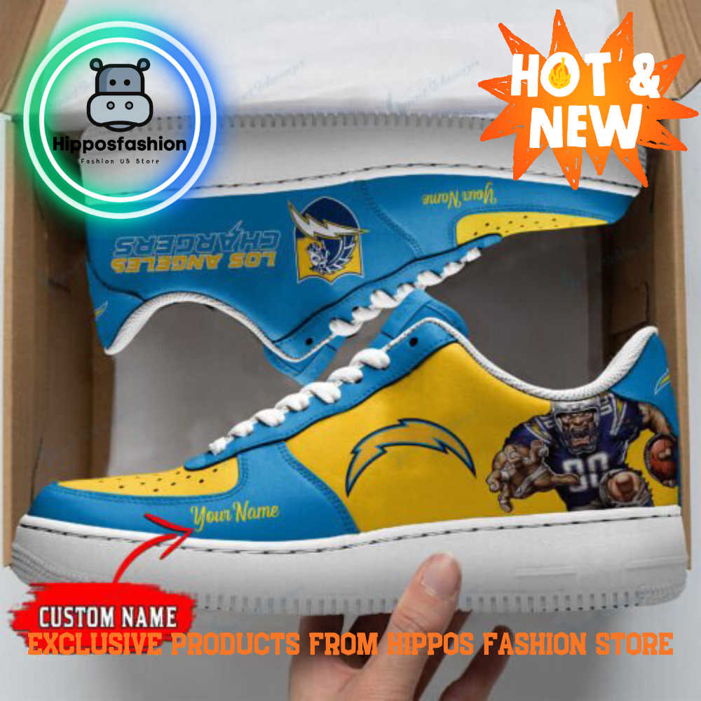 Los Angeles Chargers Personalized Air Force Sneakers yt.jpg