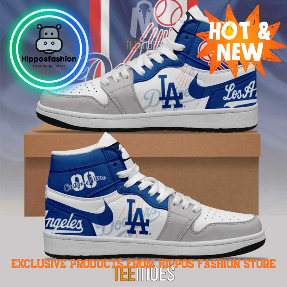 Los Angeles Dodgers MLB Customized Air Jordan Sneakers Shoes FsIh.jpg