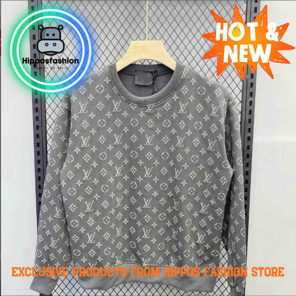 Louis Vuitton All Gray Brand Luxury Ugly Christmas Sweater yHzPy.jpg