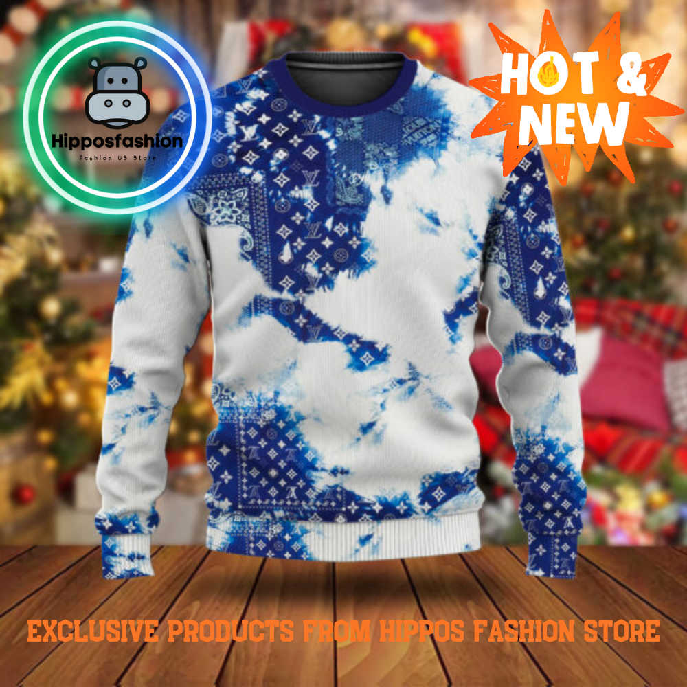 Louis Vuitton Blue Sky Brand Luxury Ugly Christmas Sweater KC.jpg