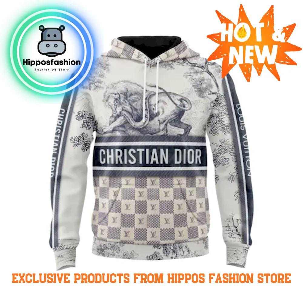 Louis Vuitton Christian Dior Lion Unisex Hoodie