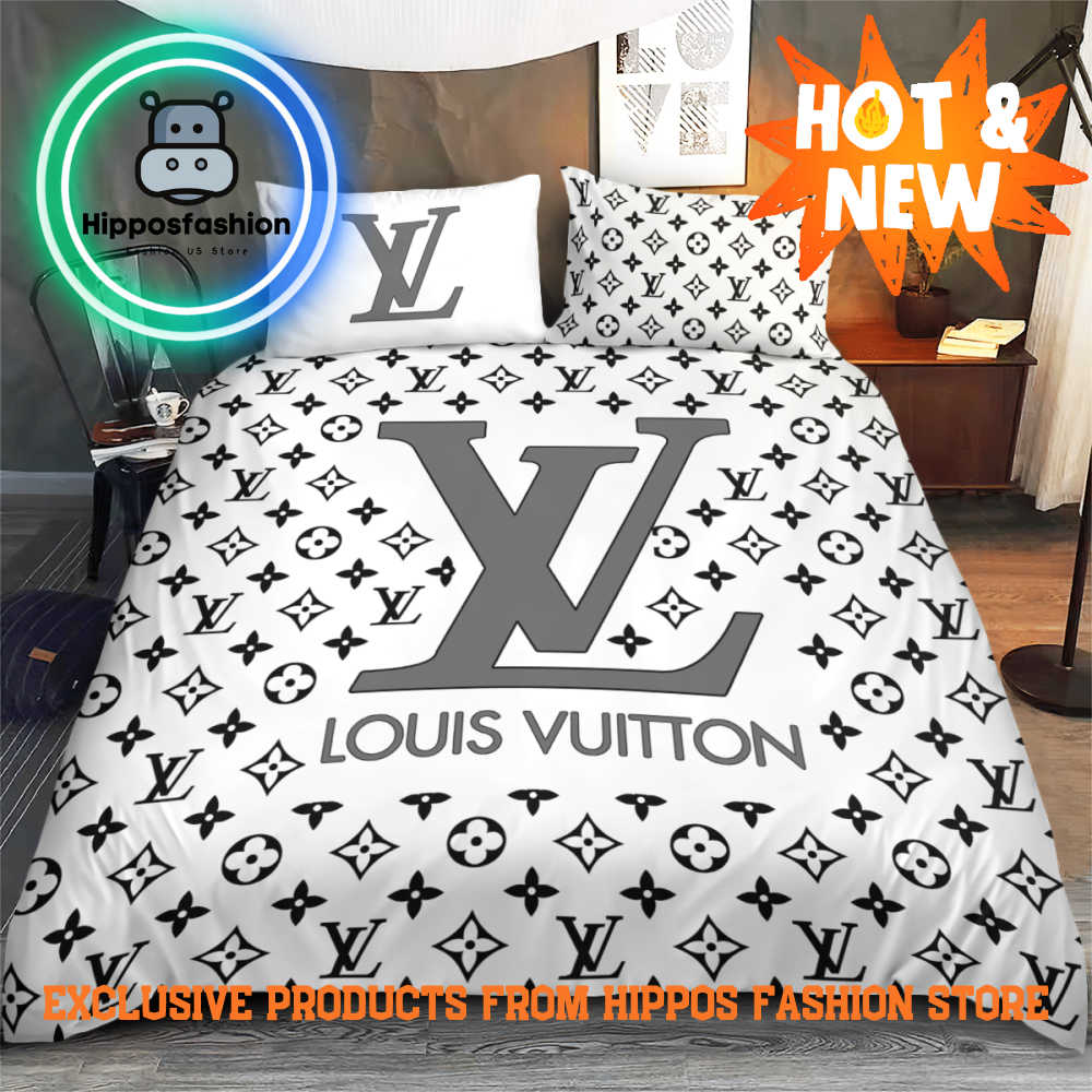 Louis Vuitton Logo Luxury Brand Bedding Set Home Decor