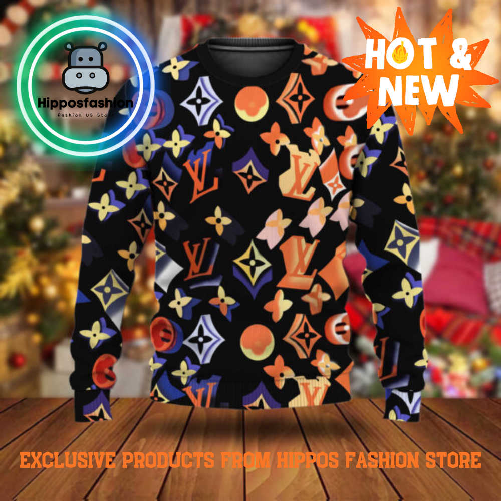 Louis Vuitton Signature Brand Luxury Ugly Christmas Sweater aOgPt.jpg