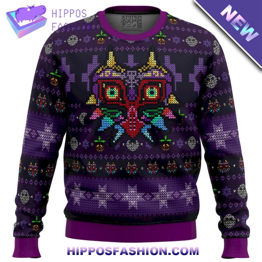 Majoras Mask Seamless Pattern Legend of Zelda Ugly Christmas Sweater