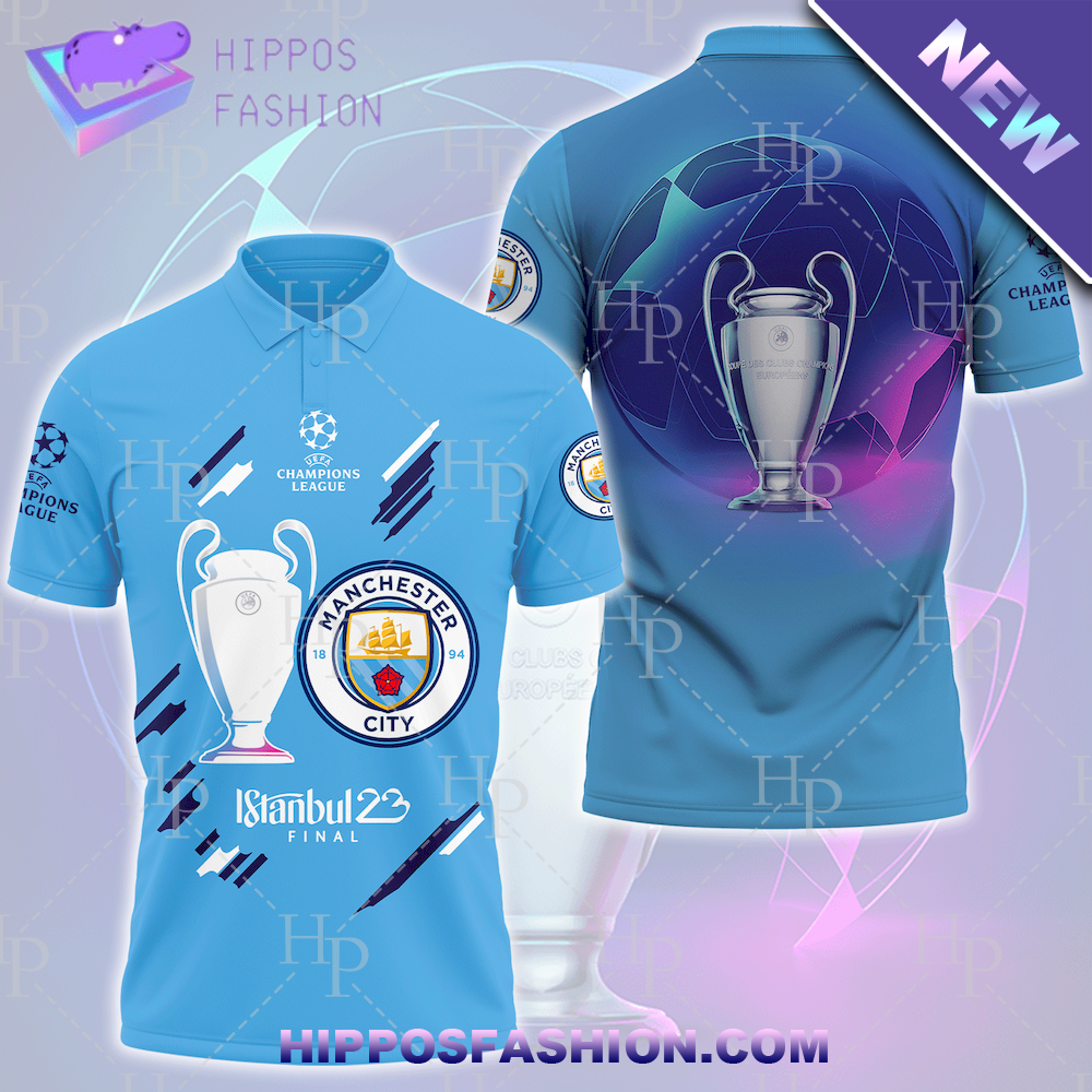 Manchester City Champions League 3D Polo Shirt