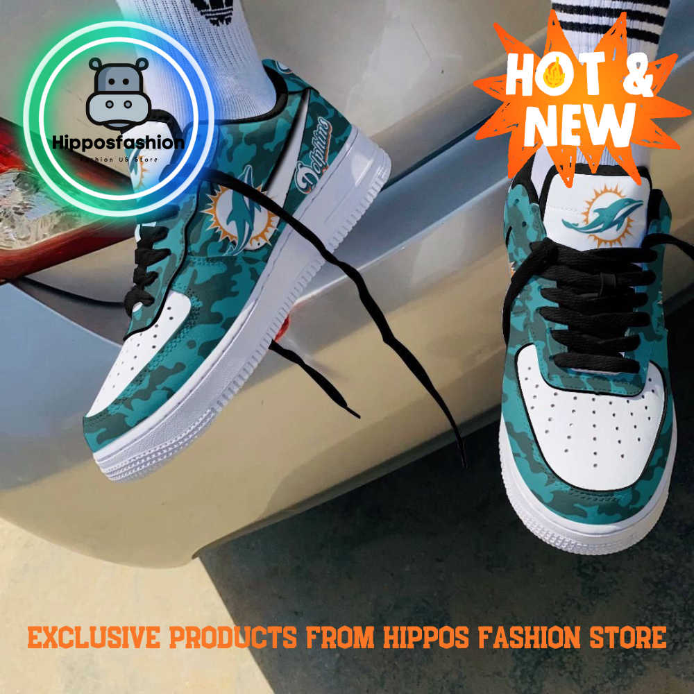Miami Dolphins Blue Camo Air Force Sneakers iQkcI.jpg