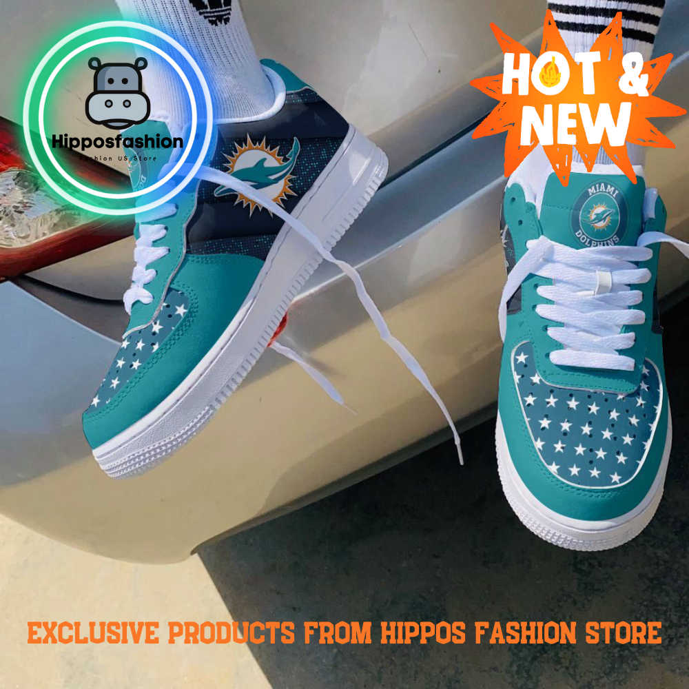 Miami Dolphins Blue Flag Air Force 1 Sneakers