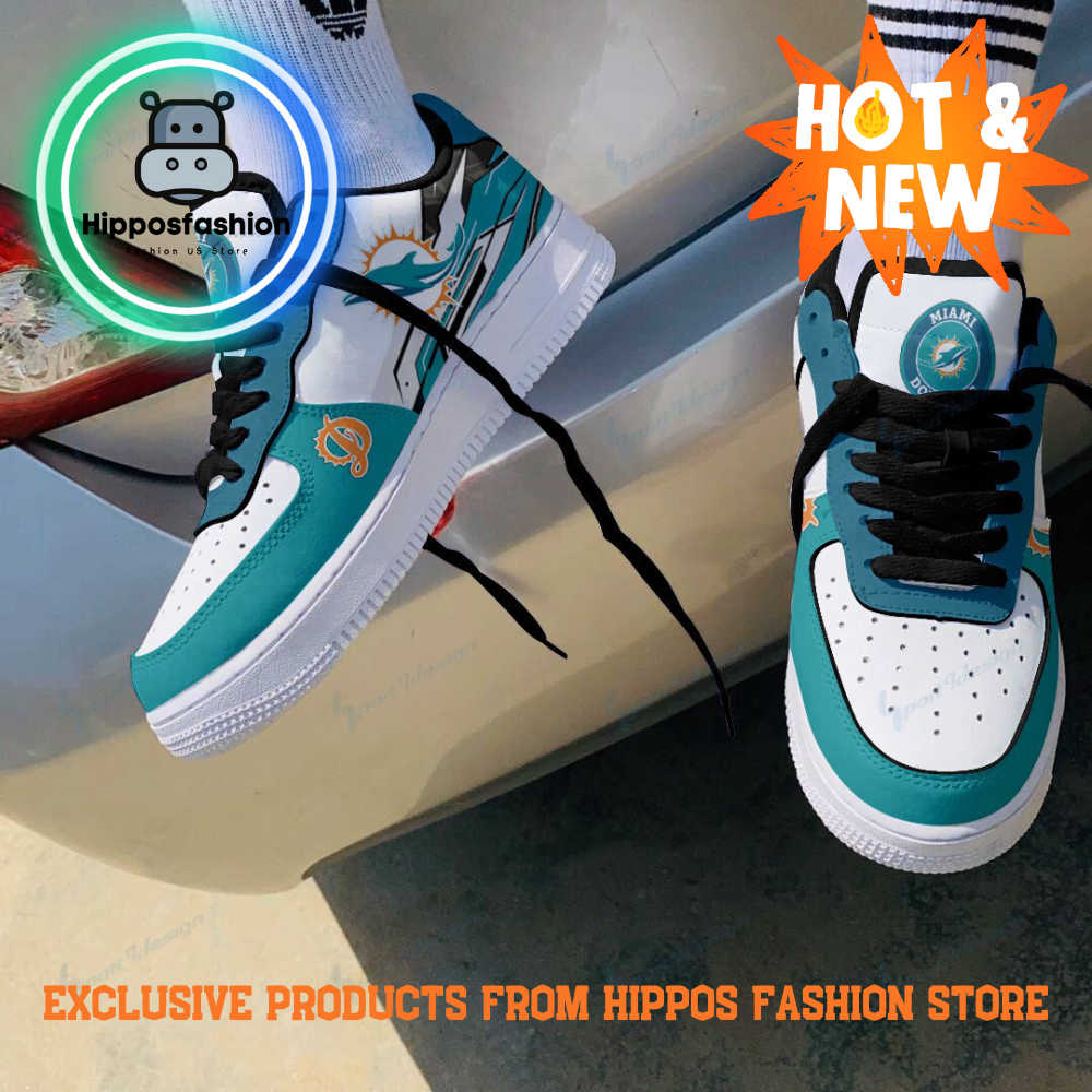 Miami Dolphins Logo Football Air Force 1 Sneakers
