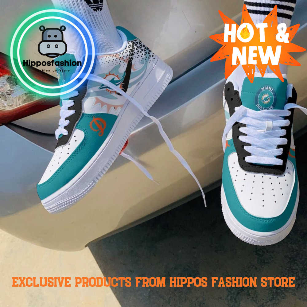 Miami Dolphins Marine Blue Air Force 1 Sneakers