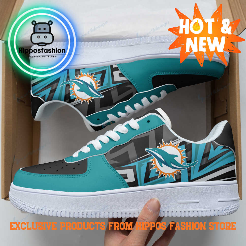 Miami Dolphins NFL Blue Trending Air Force 1 Sneakers