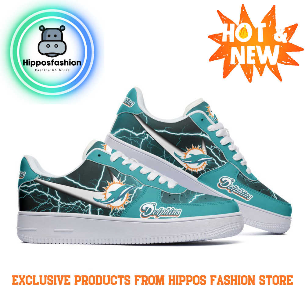 Miami Dolphins Thunder Logo Air Force 1 Sneakers
