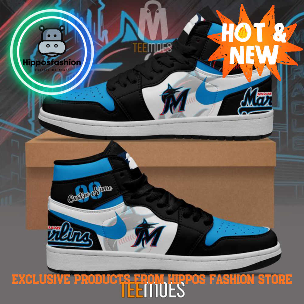 Miami Marlins MLB Customized Air Jordan Sneakers Shoes bIAwp.jpg