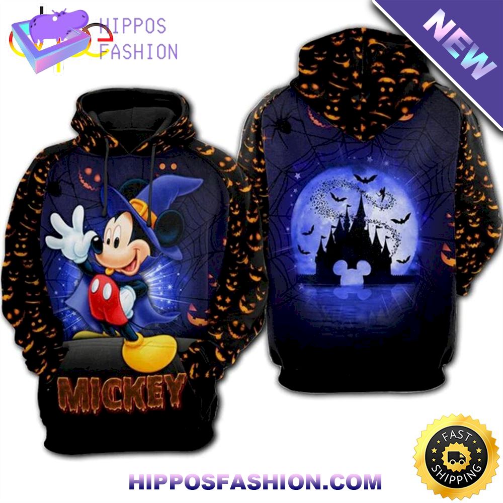 Mickey Mouse Wizard Disney Castle Halloween Night Hoodie