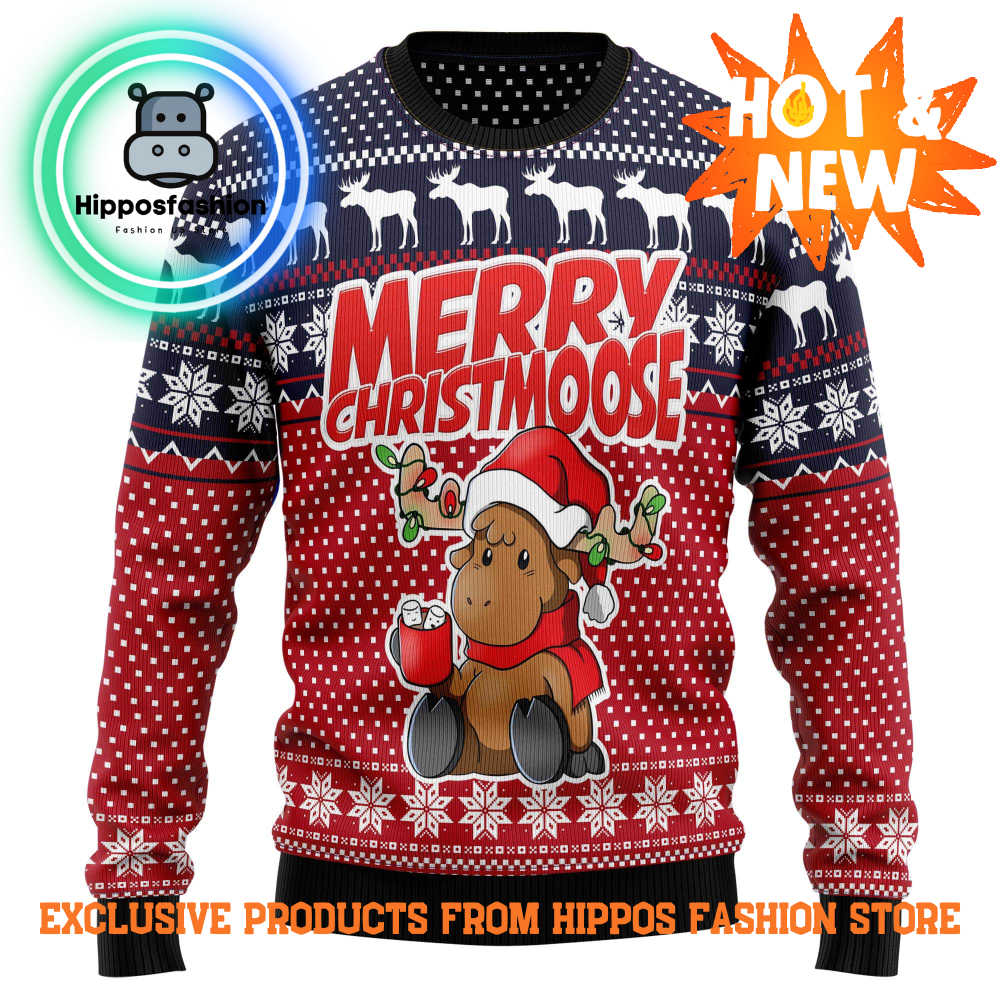 Moose Merry Ugly Christmas Sweater