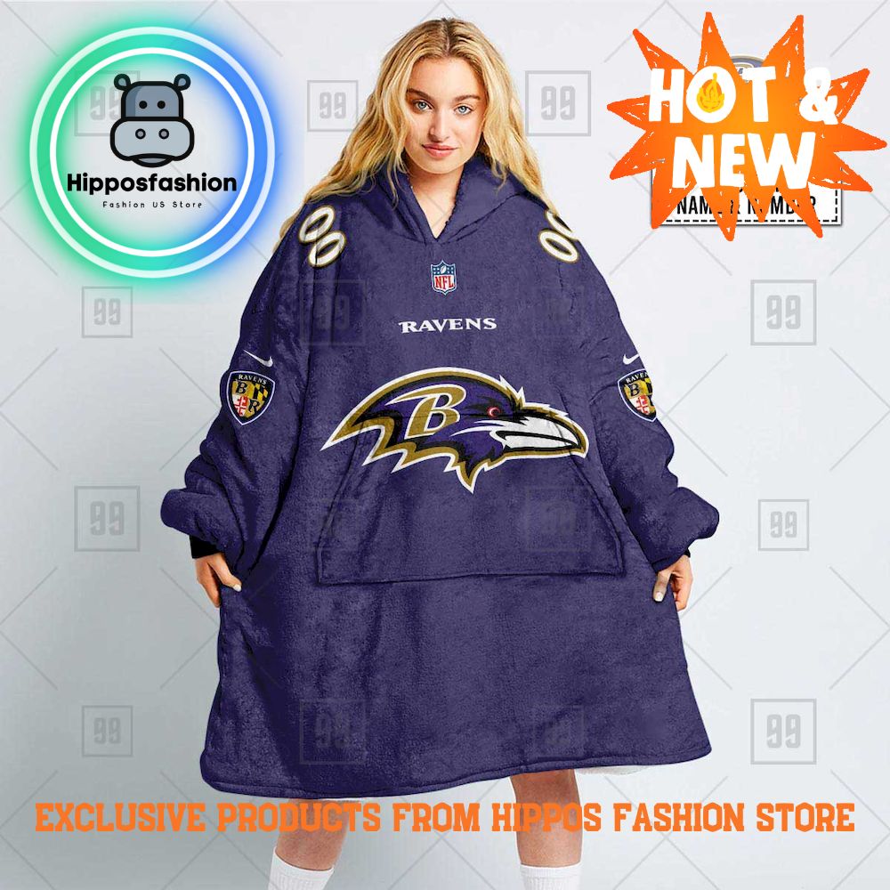 NFL Baltimore Ravens Personalized Hoodie Blanket