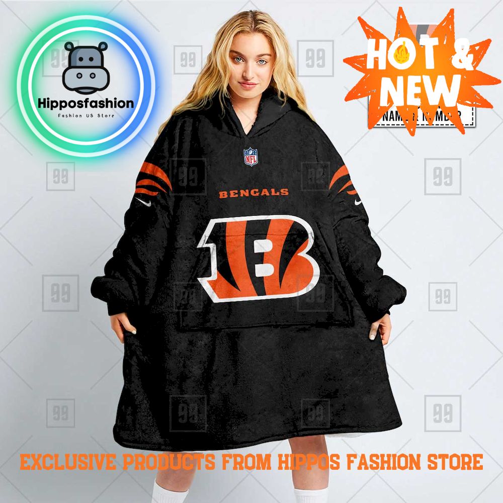 NFL Cincinnati Bengals Personalized Hoodie Blanket