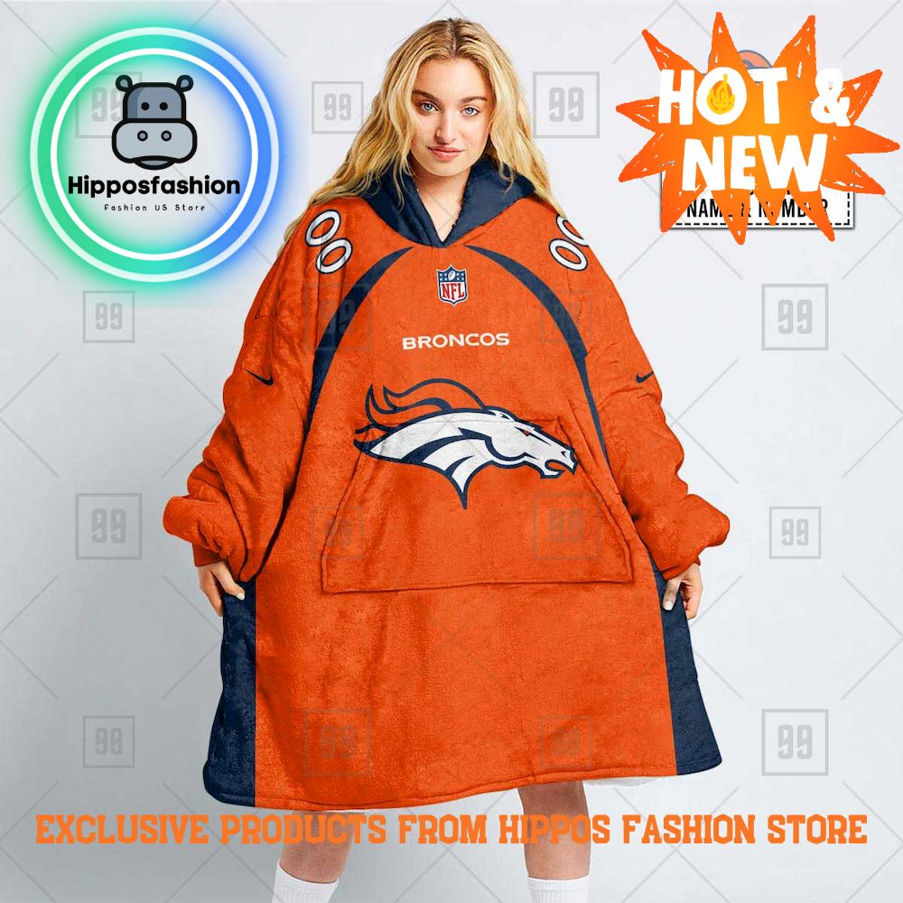 NFL Denver Broncos Personalized Hoodie Blanket