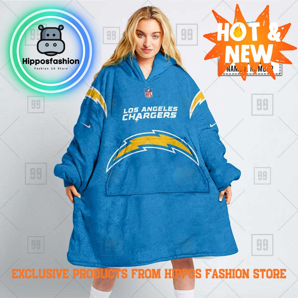 NFL Los Angeles Chargers Personalized Hoodie Blanket