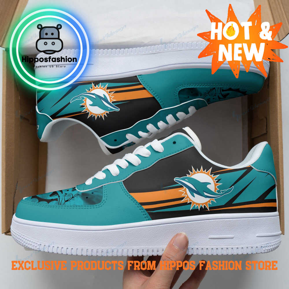 NFL Miami Dolphins Blue Trending Air Force 1 Sneakers