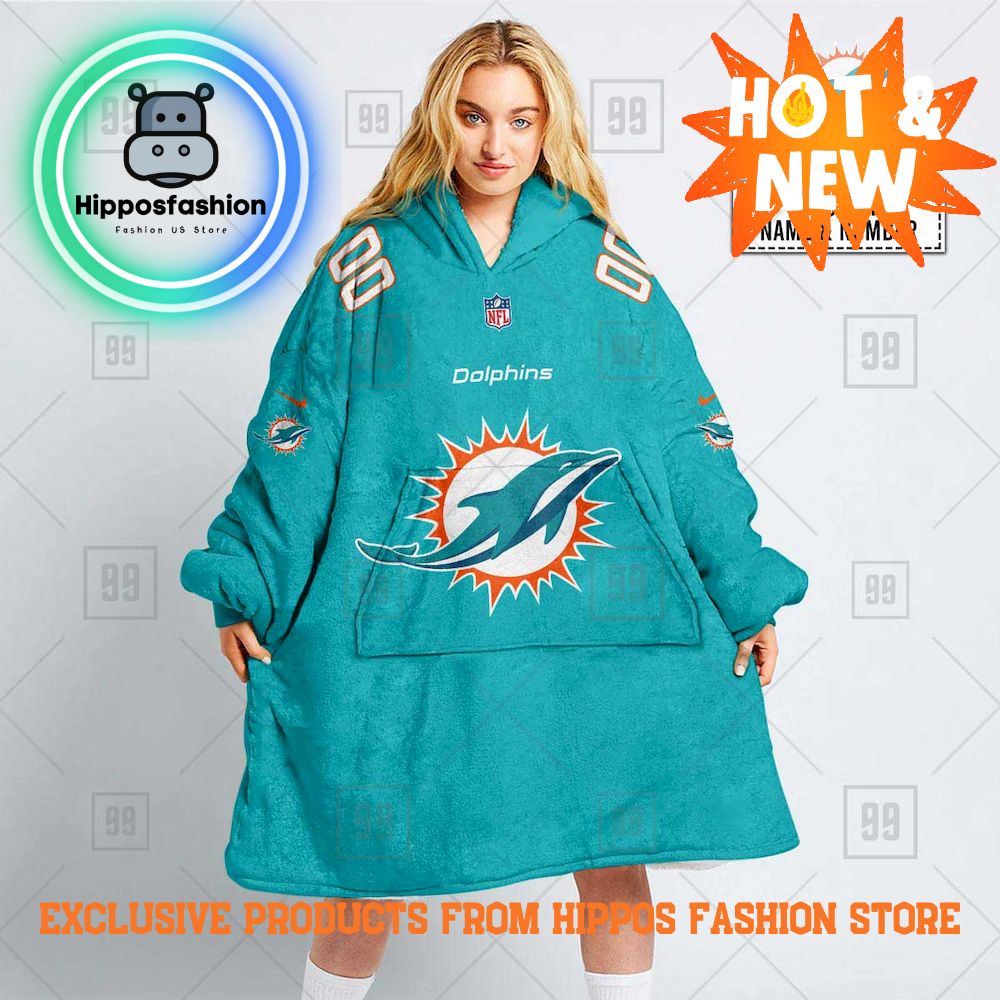 NFL Miami Dolphins Personalized Hoodie Blanket