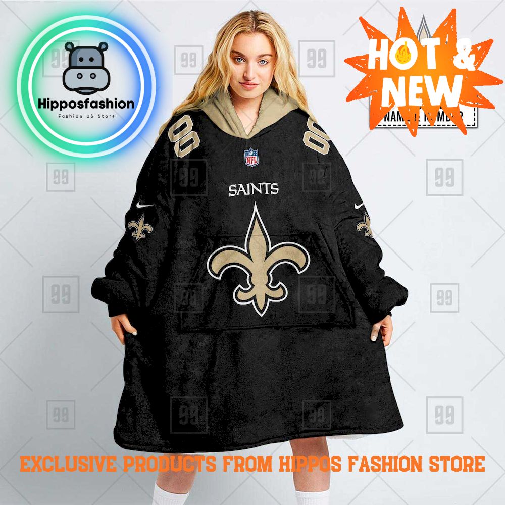 NFL New Orleans Saints Personalized Hoodie Blanket